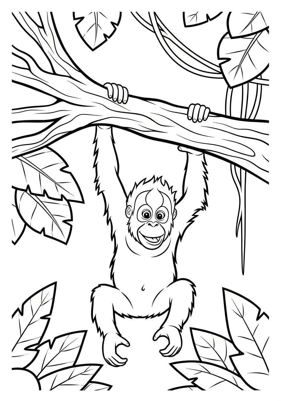 Orangutan Coloring Pages 4 free full size printable Orangutan coloring pages for adults pdf