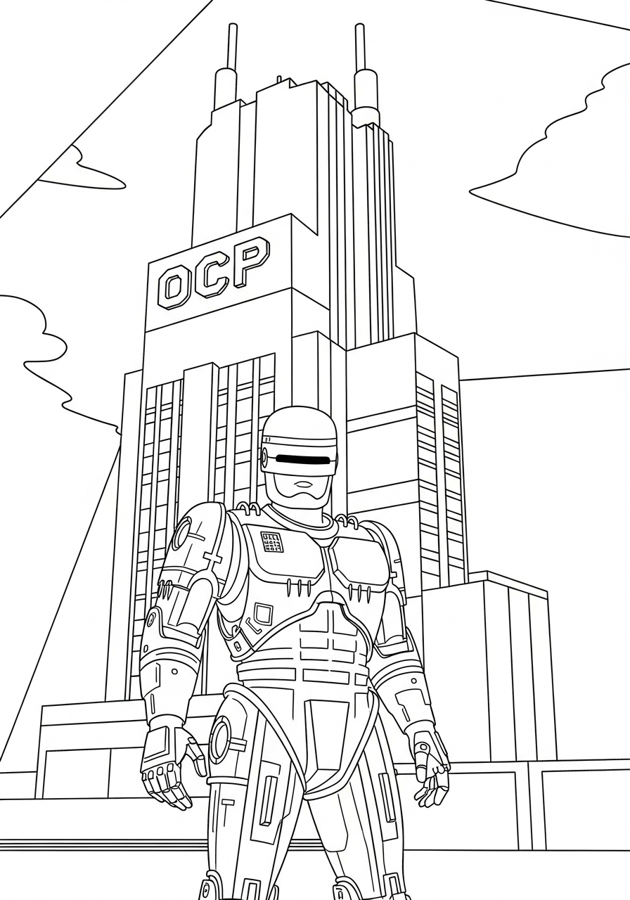RoboCop Coloring Pages 15 vintage RoboCop coloring pages