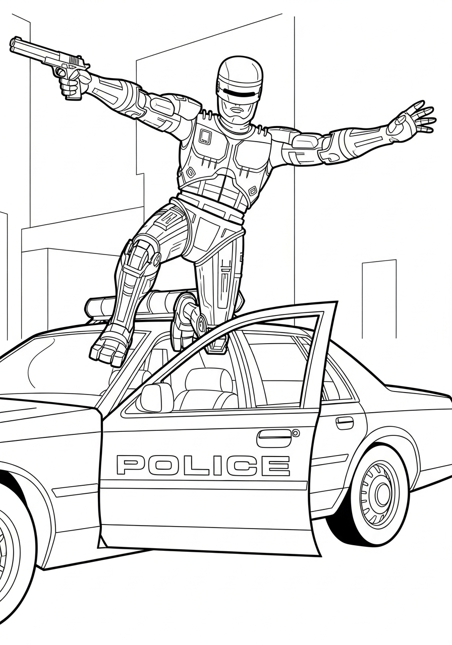 RoboCop Coloring Pages 18 easy cute RoboCop coloring pages 1