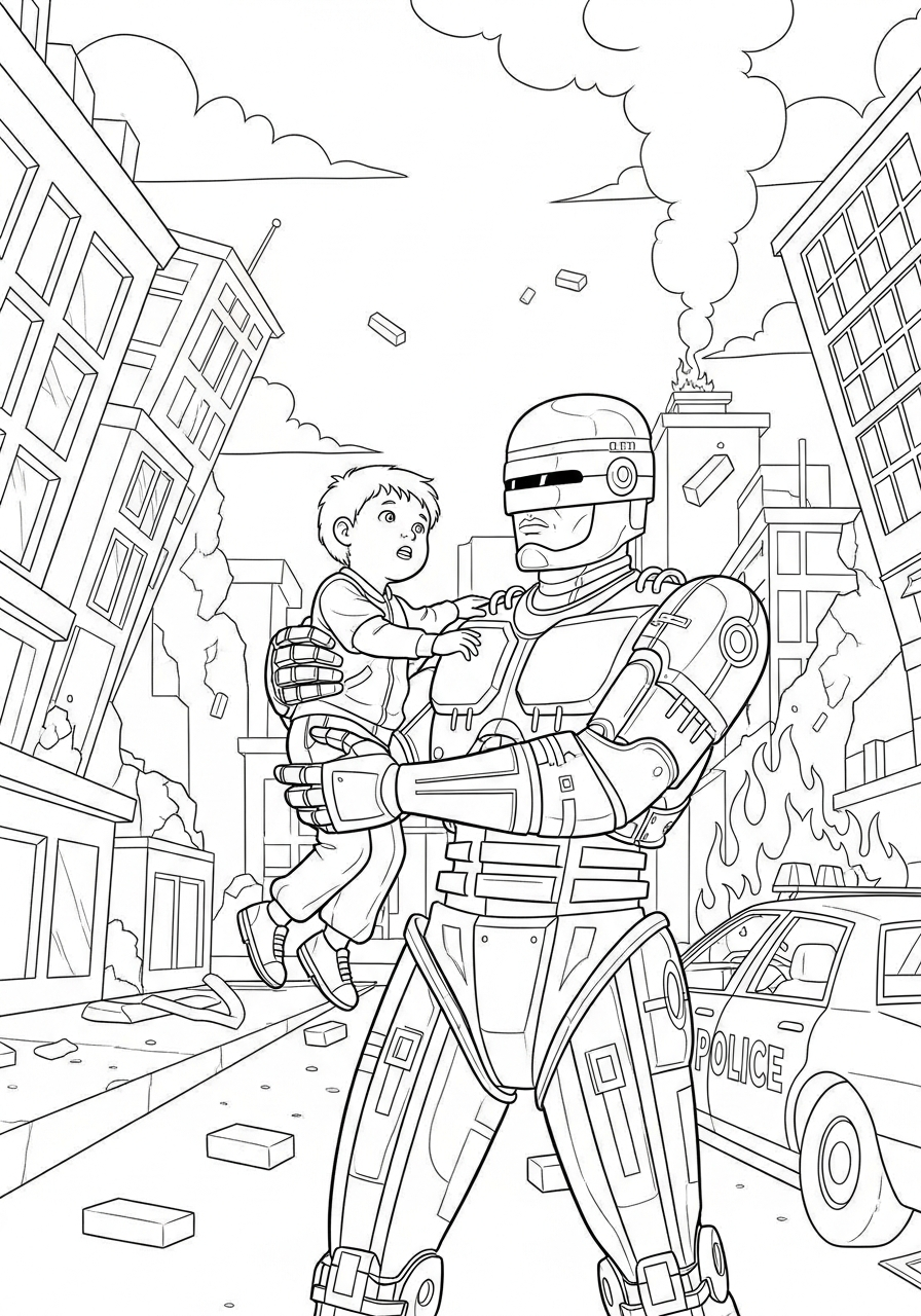 RoboCop Coloring Pages 5 preschool RoboCop coloring pages