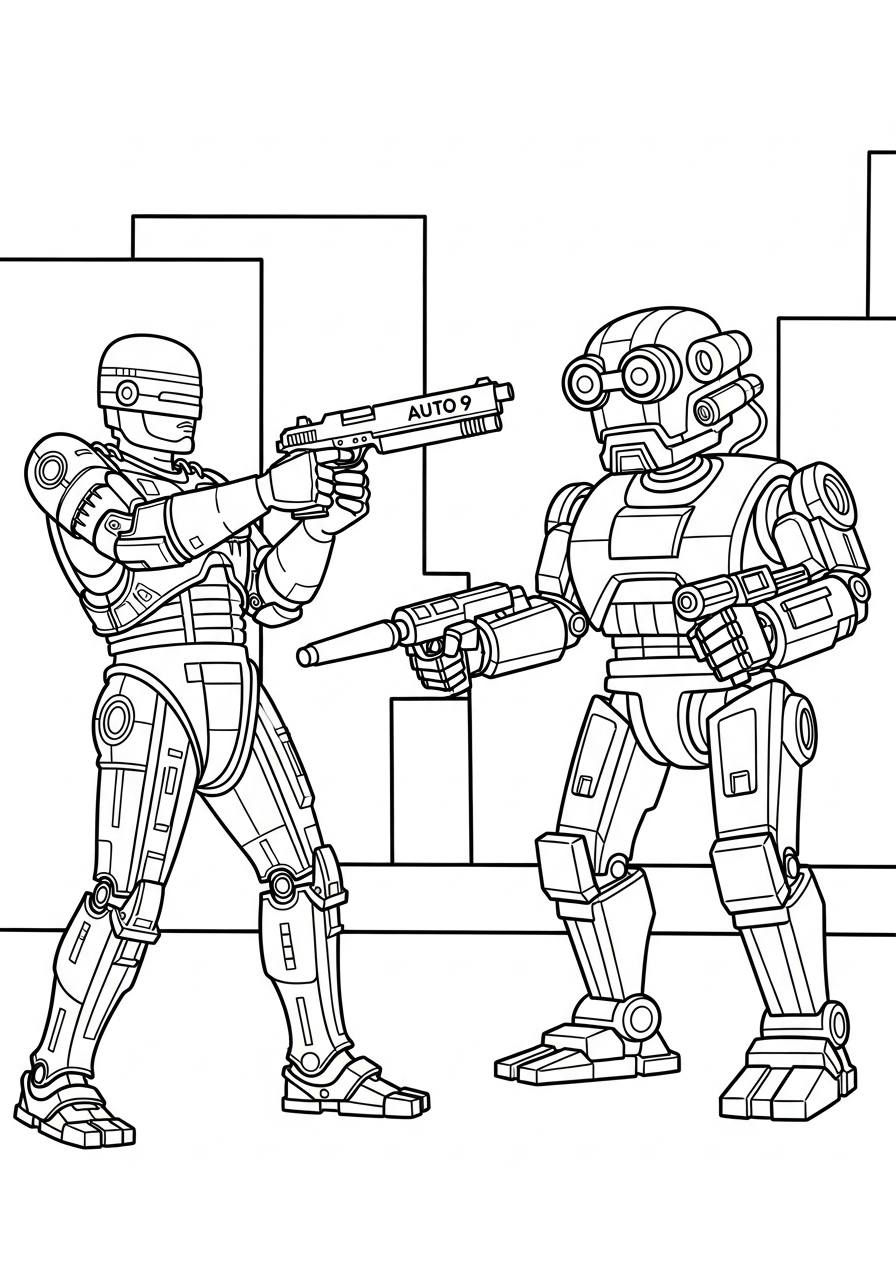 RoboCop Coloring Pages 7 detailed RoboCop coloring pages