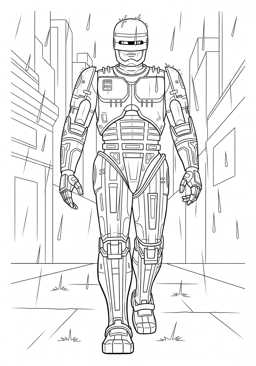 RoboCop Coloring Pages 9 printable RoboCop coloring pages for adults