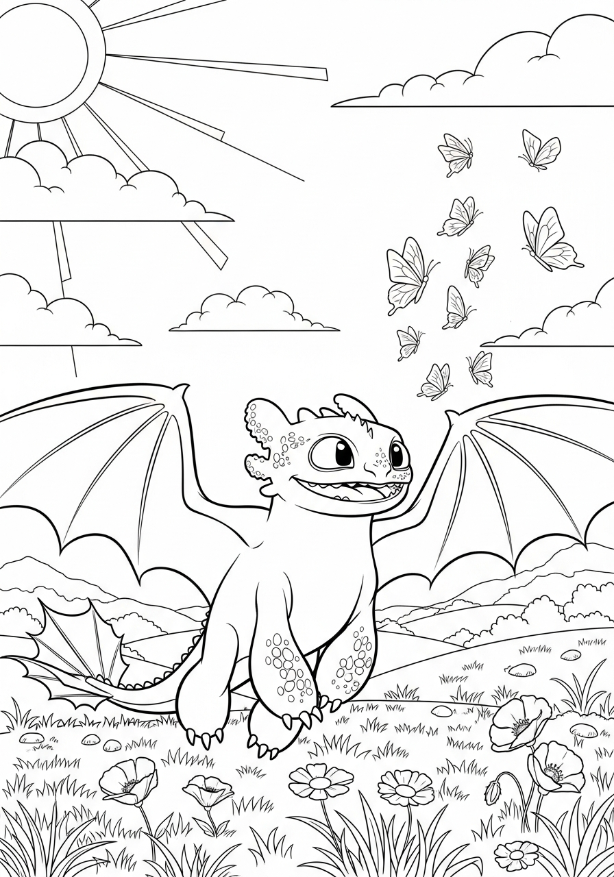 Toothless free coloring pages