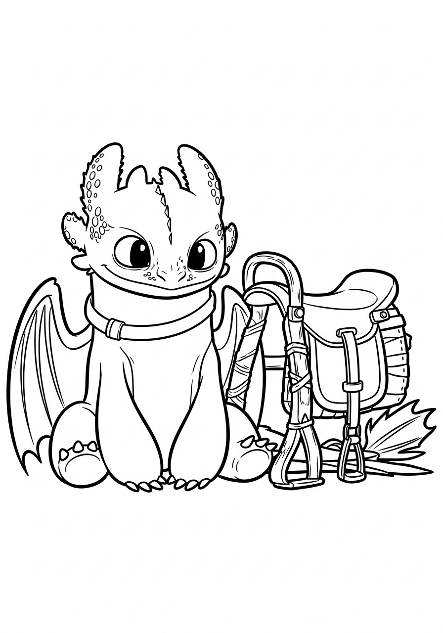 Toothless decorations coloring pages