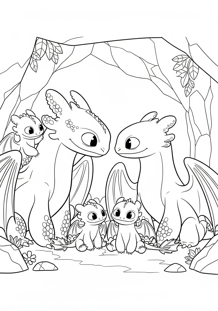 Toothless coloring pages free