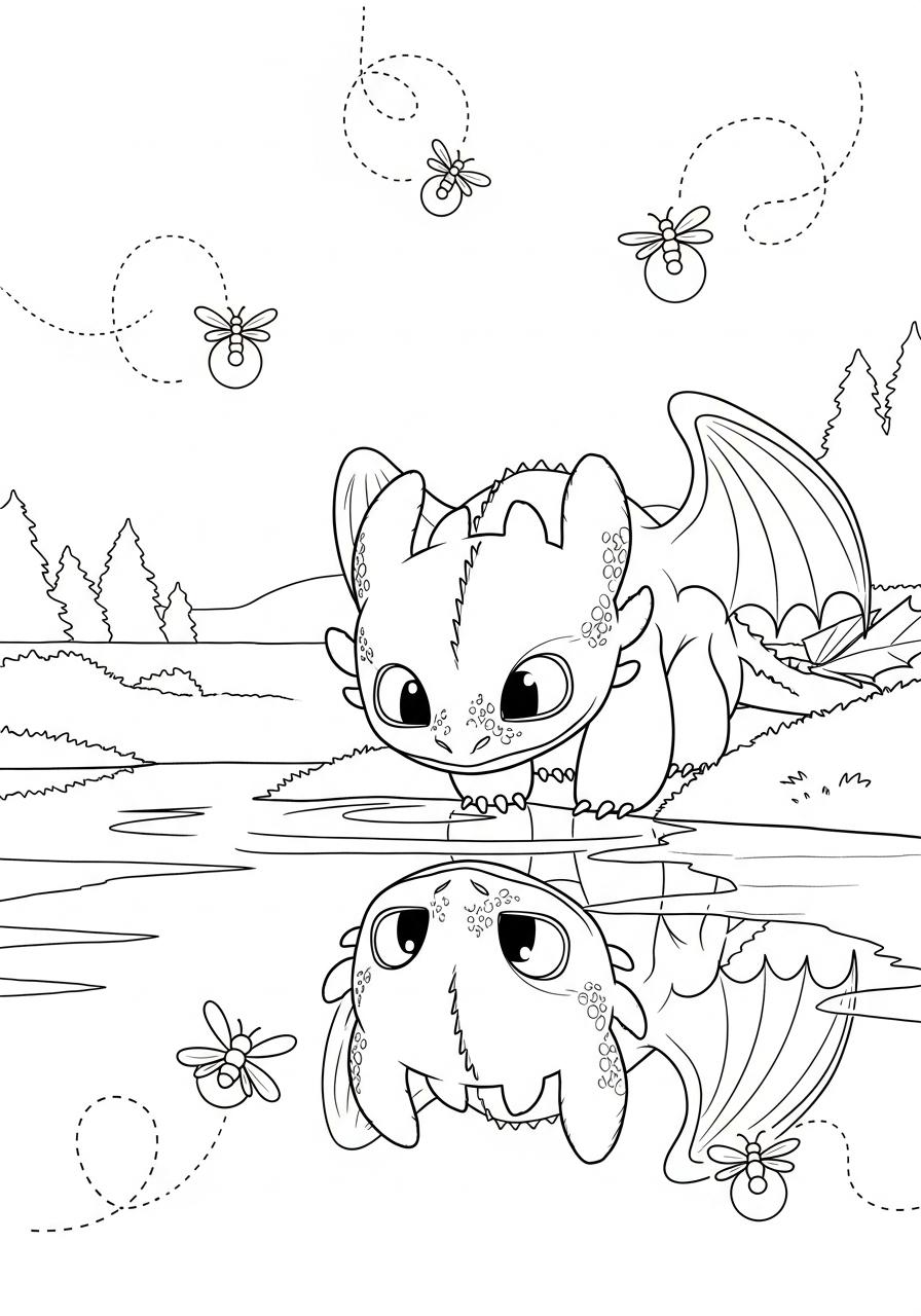kids Toothless coloring pages