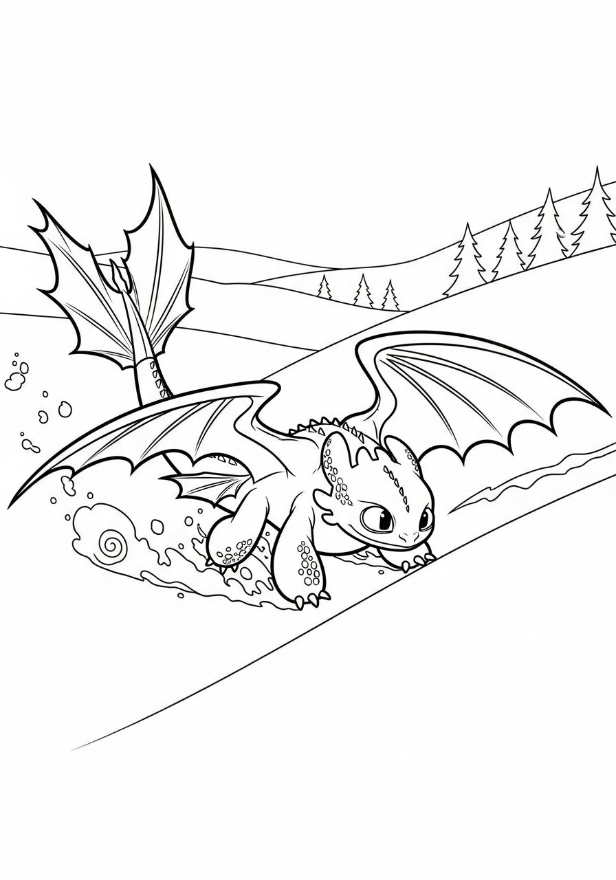 free coloring Toothless pages
