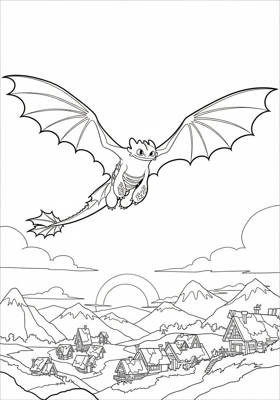free Toothless coloring pages printable