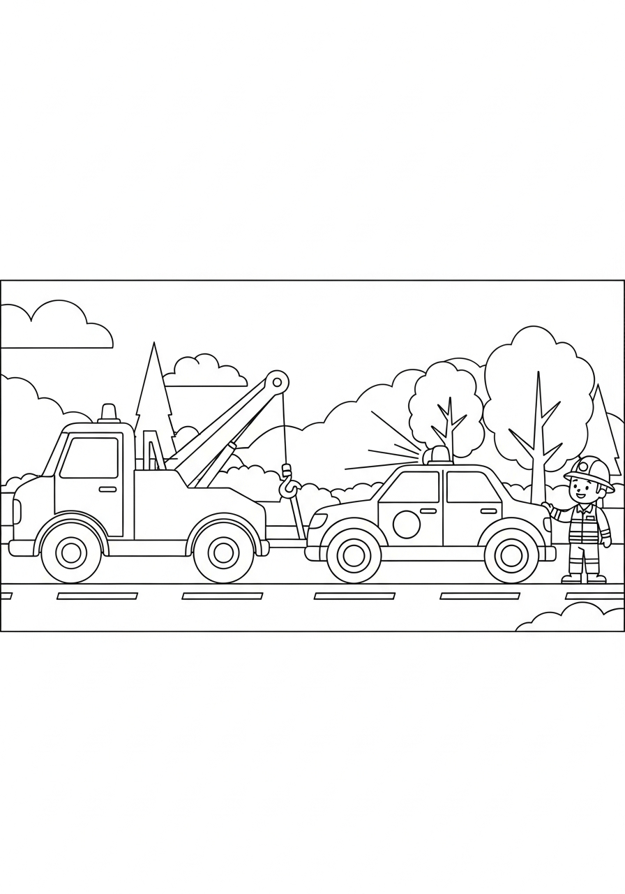 Tow Truck themed coloring pages
