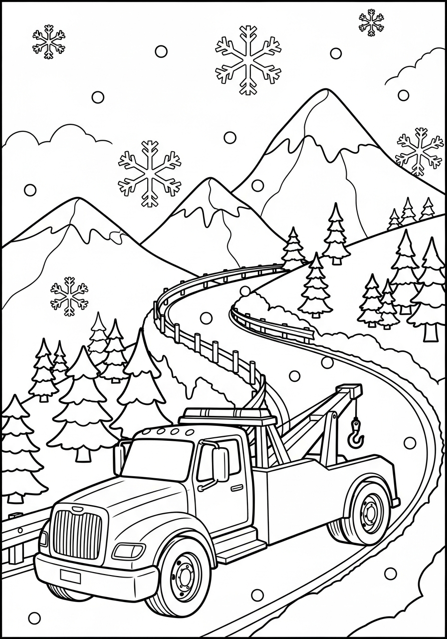 Tow Truck coloring pages pdf