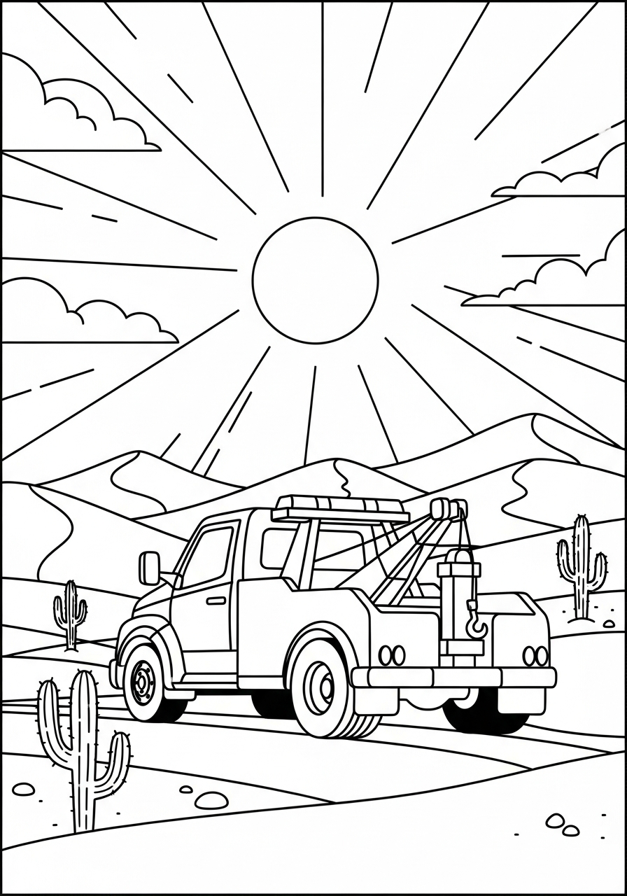 free Tow Truck printable coloring pages
