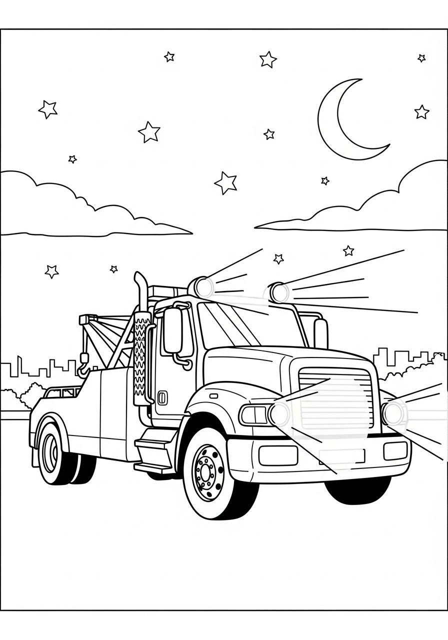 cute coloring pages Tow Truck