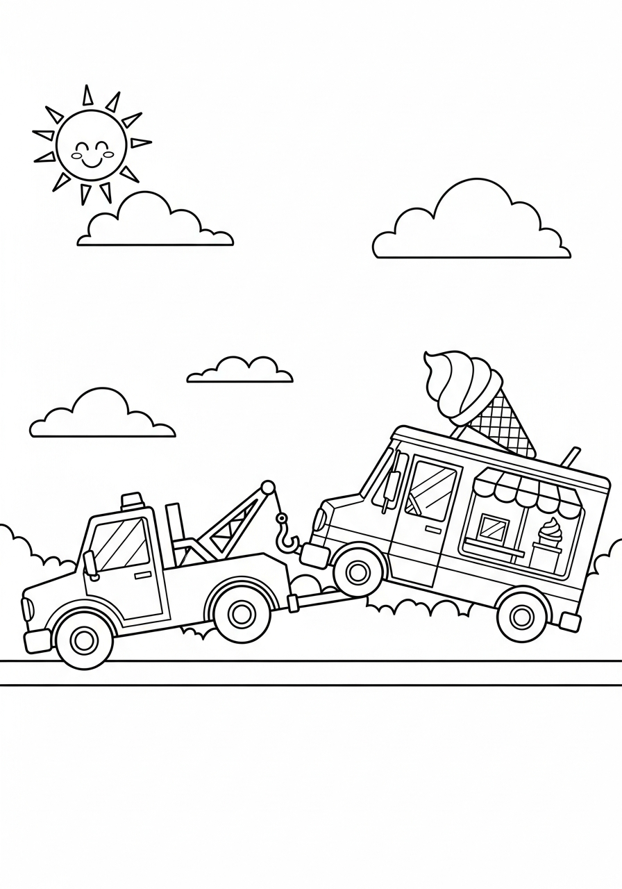 coloring pages for kids Tow Truck