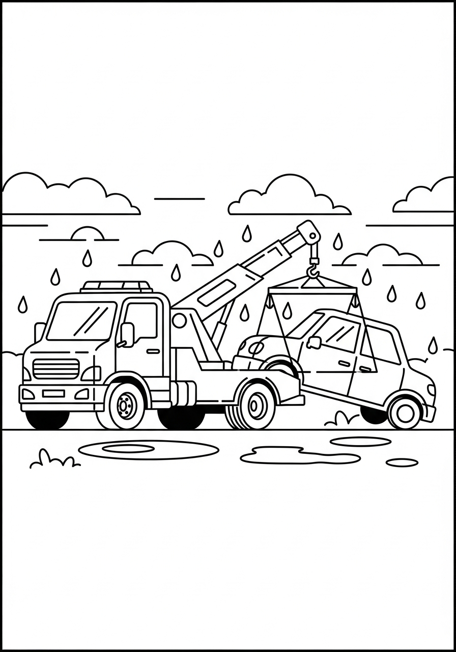 old-fashioned Tow Truck coloring pages
