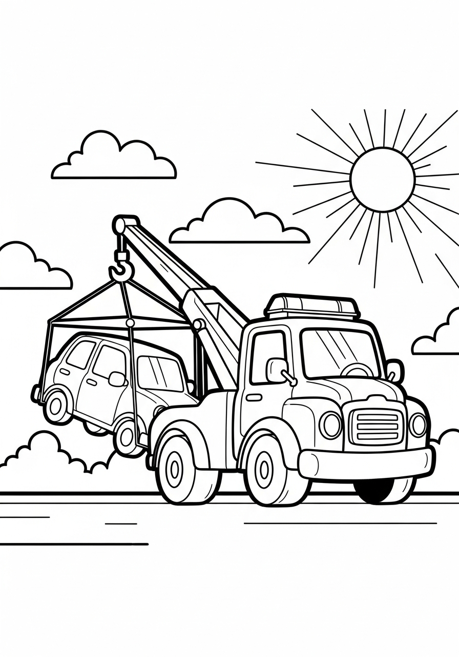 Tow Truck coloring pages for adults pdf