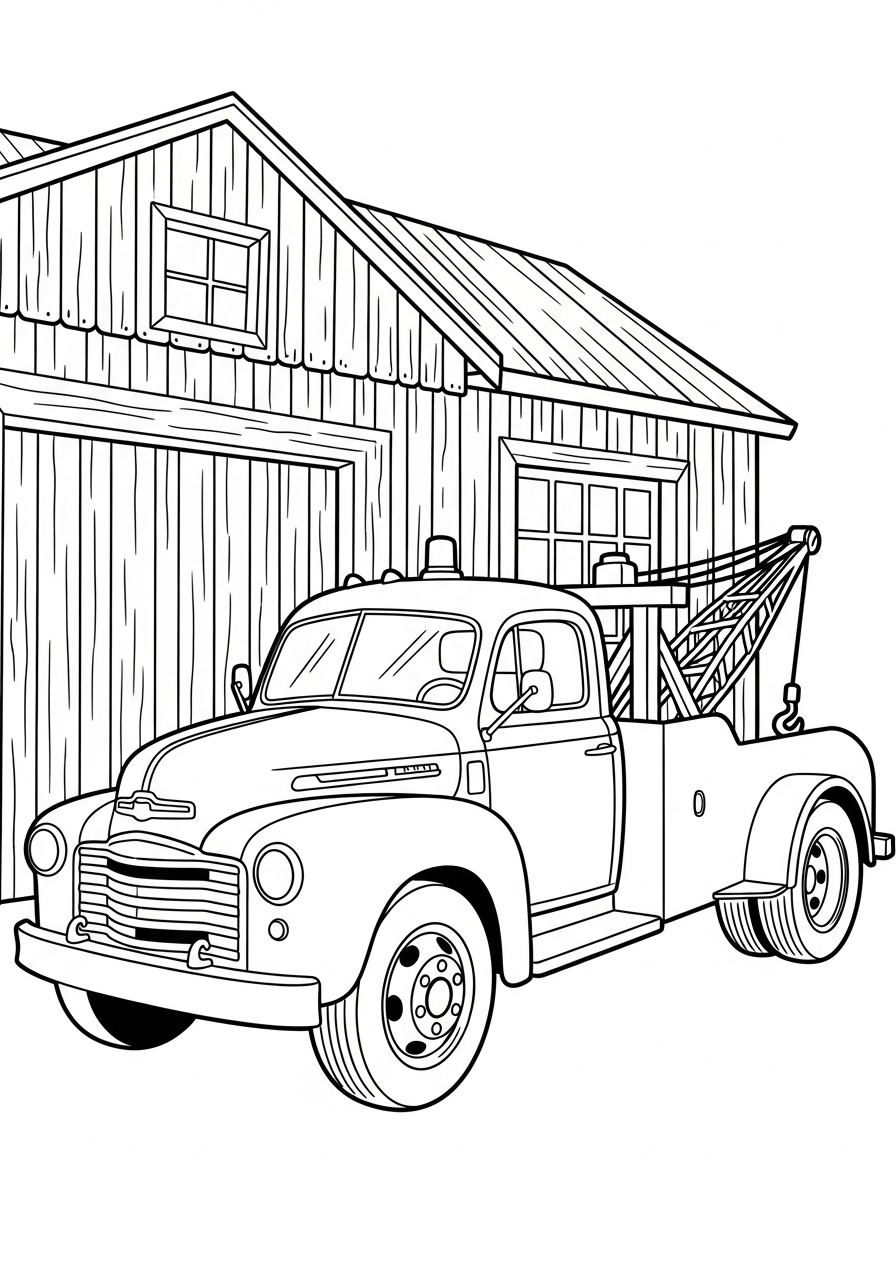 Tow Truck coloring book pages