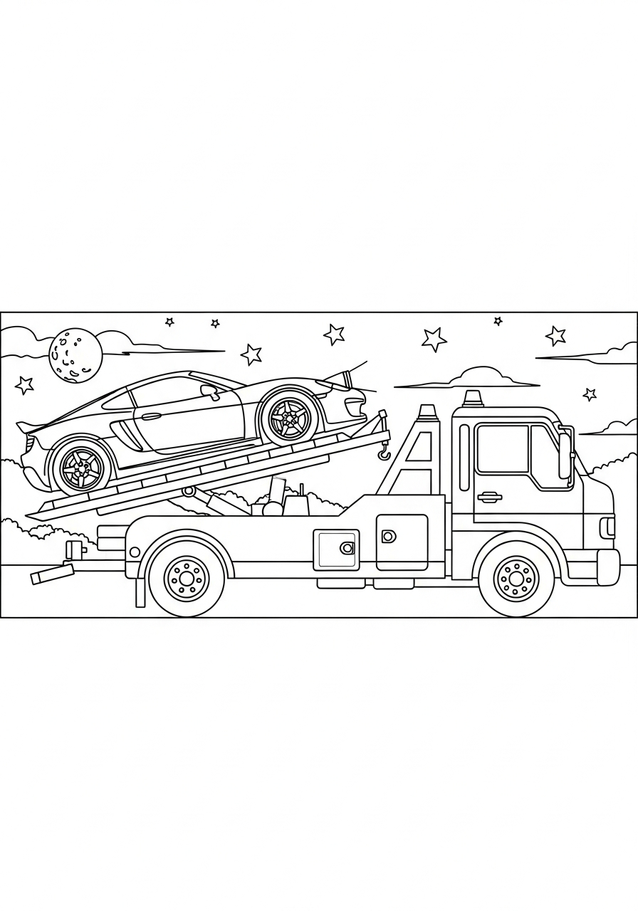 Tow Truck free coloring pages