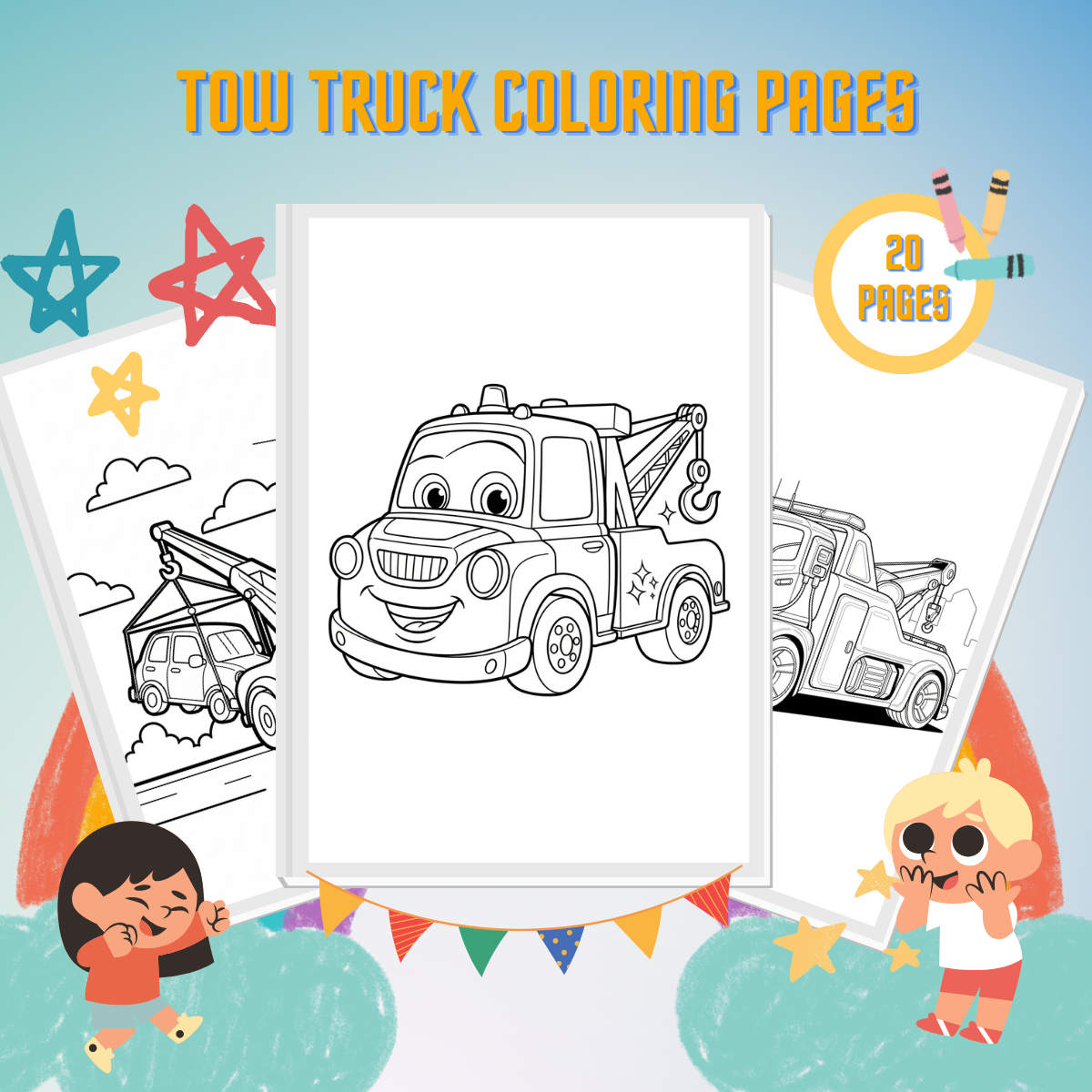 Tow Truck Coloring Pages thumbnail
