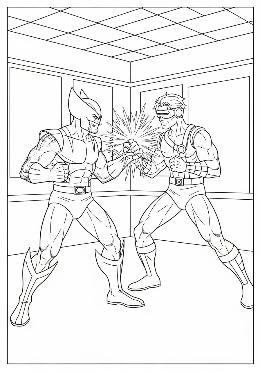 free adult X Men coloring pages 1