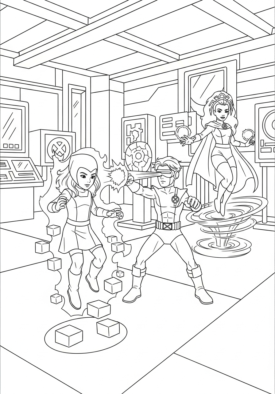 X Men ornament coloring pages