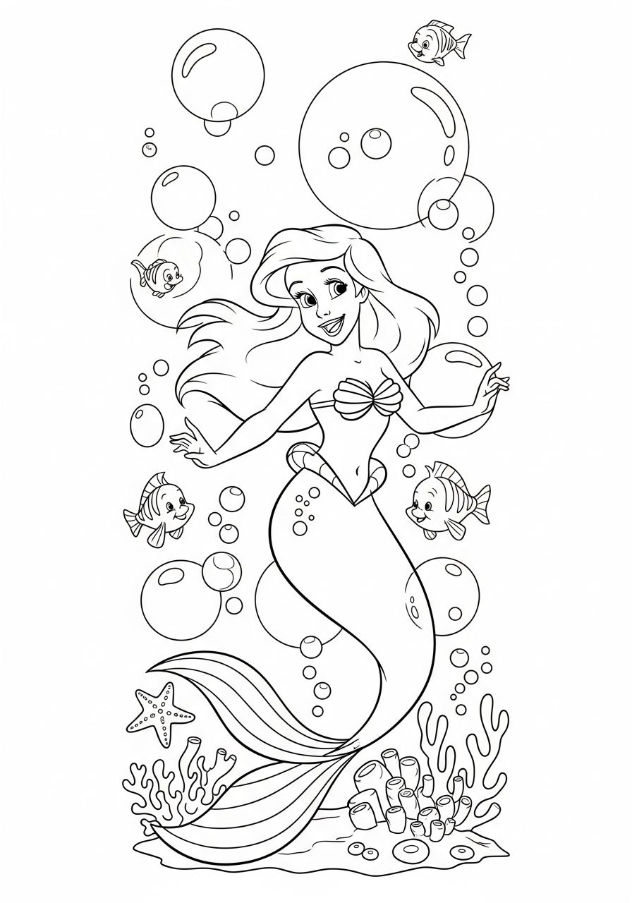 Ariel Coloring Pages 14 free coloring Ariel pages