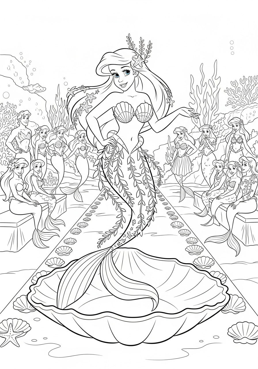 Ariel Coloring Pages 20 fun Ariel coloring pages