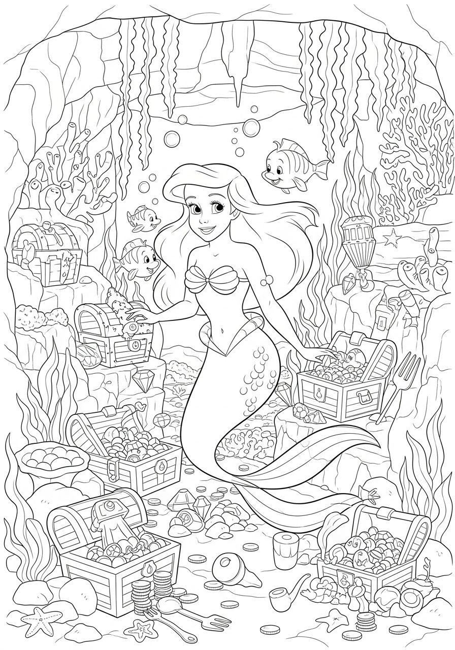 Ariel Coloring Pages 3 printable Ariel coloring pages