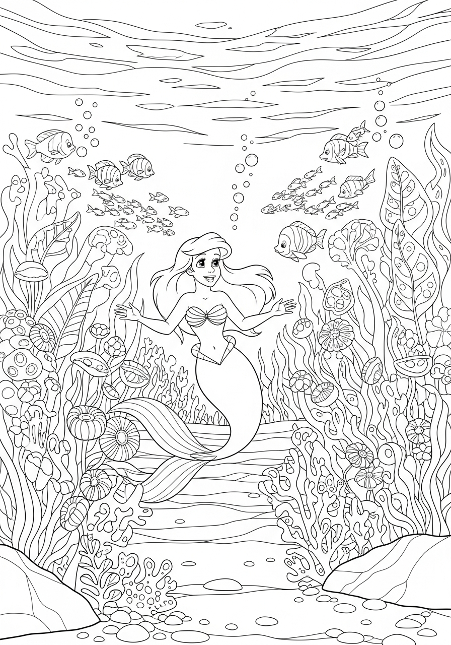 Ariel Coloring Pages 21 Ariel coloring pages easy