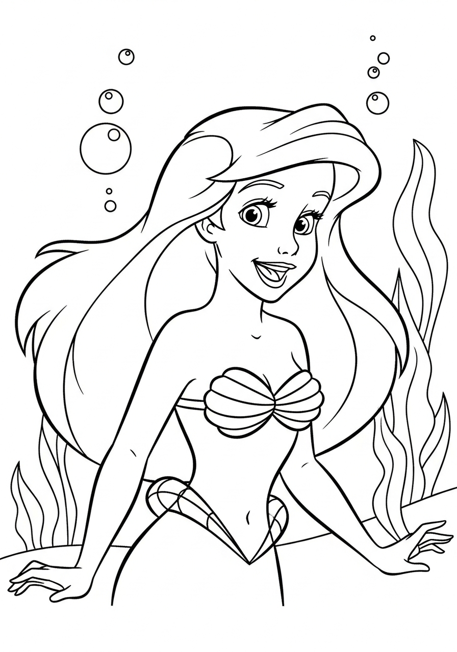 Ariel Coloring Pages 22 printable Ariel coloring pages for adults