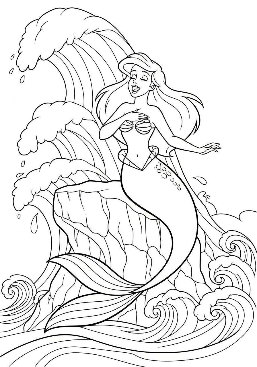 Ariel Coloring Pages 5 merry Ariel coloring pages