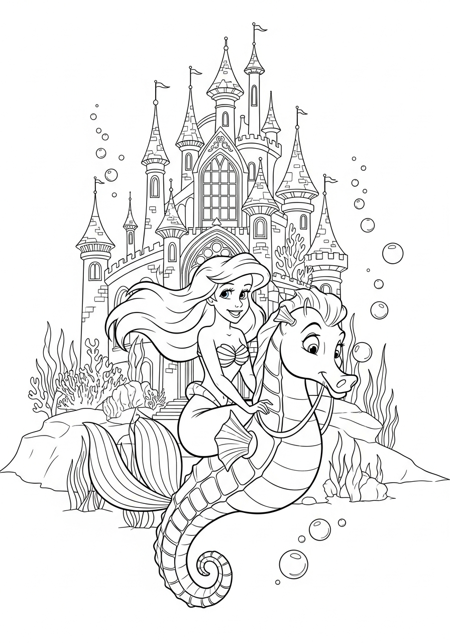 Ariel Coloring Pages 9 free Ariel coloring pages