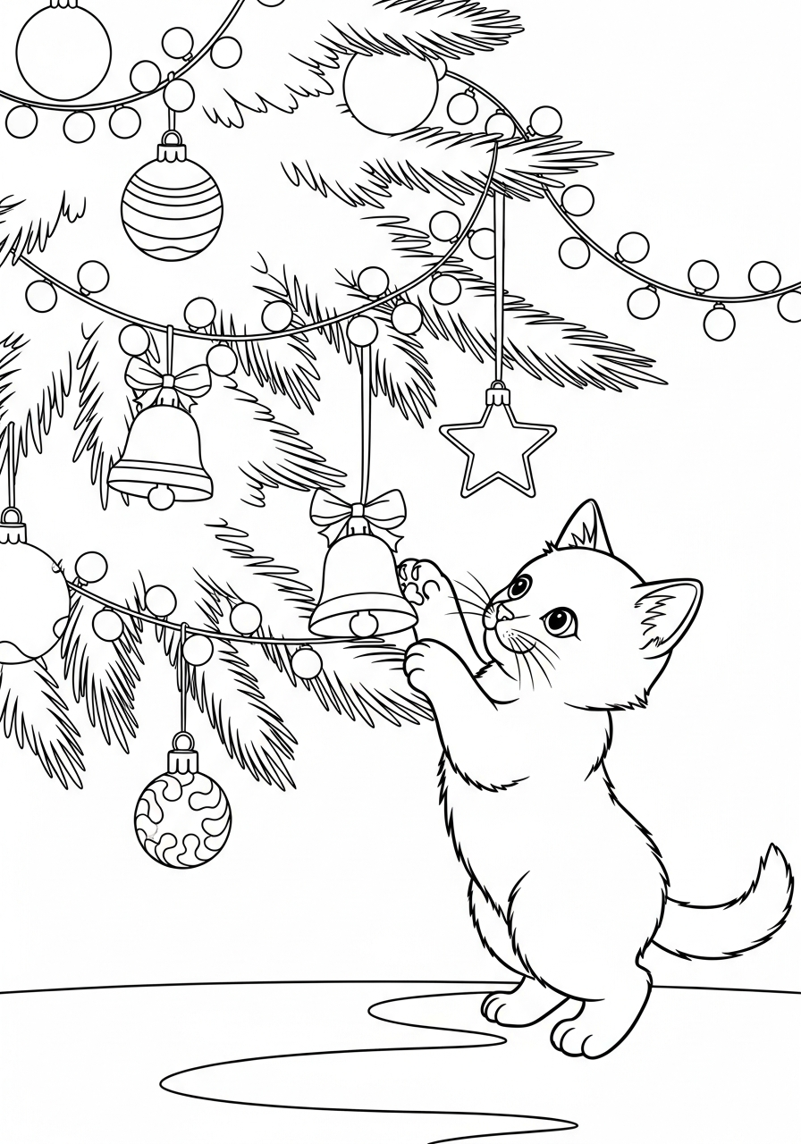 grinch cute Christmas Cat coloring pages