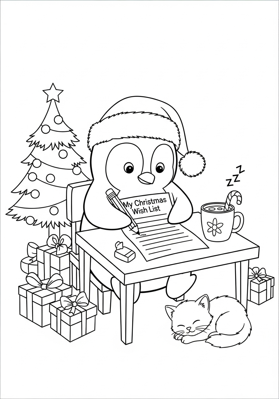 Christmas Penguin Coloring Pages 10 Christmas Penguin free coloring pages