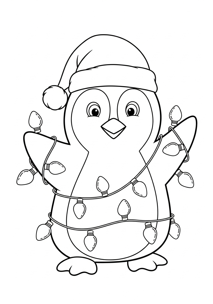 Christmas Penguin Coloring Pages 15 printable Christmas Penguin coloring pages 1