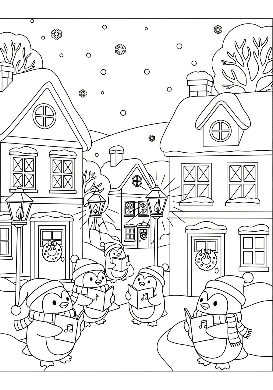 Christmas Penguin Coloring Pages 17 free coloring Christmas Penguin pages