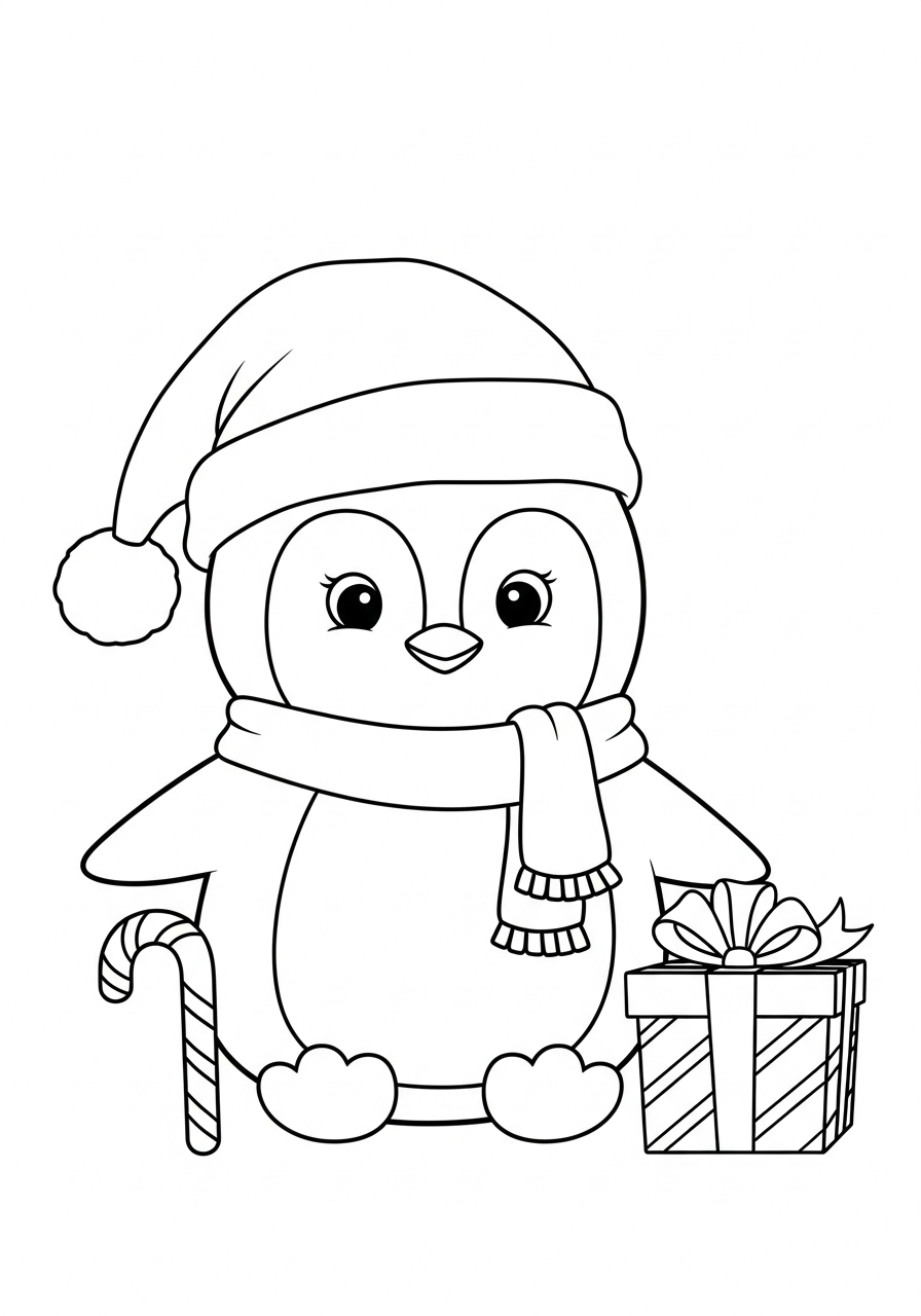 Christmas Penguin Coloring Pages 22 Christmas Penguin free coloring pages 1