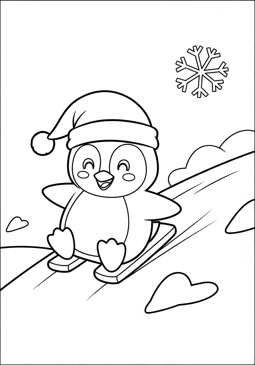 Christmas Penguin Coloring Pages 5 free Christmas Penguin printable coloring pages
