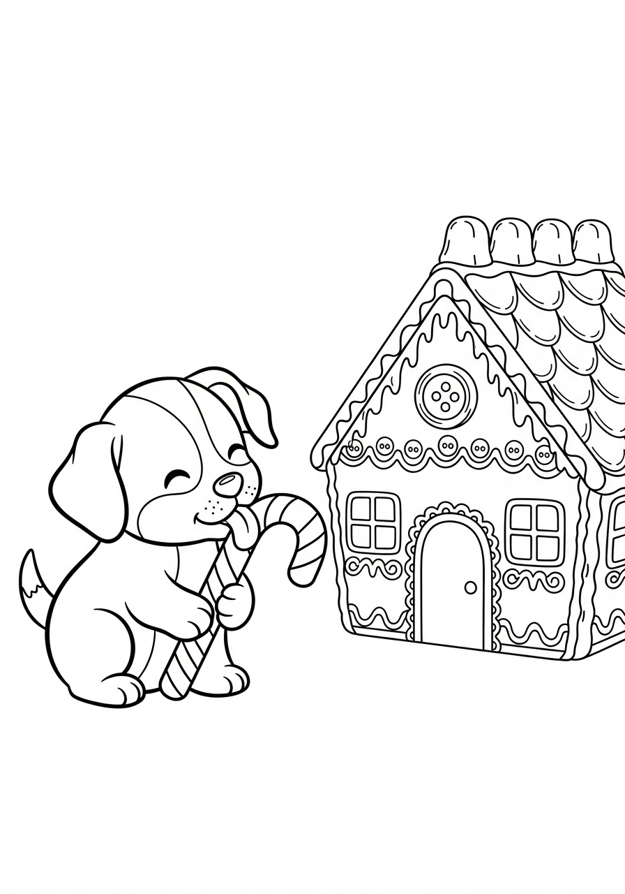 free Christmas Puppy coloring pages pdf 1