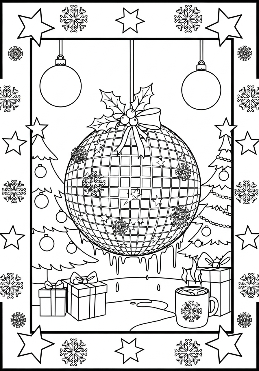 vintage Disco Ball coloring pages