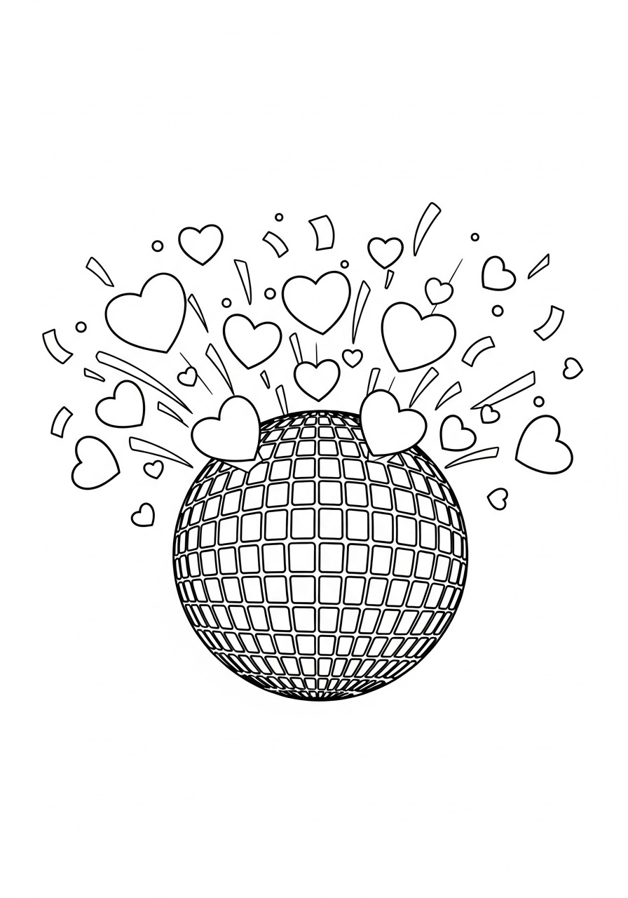 free Disco Ball printable coloring pages