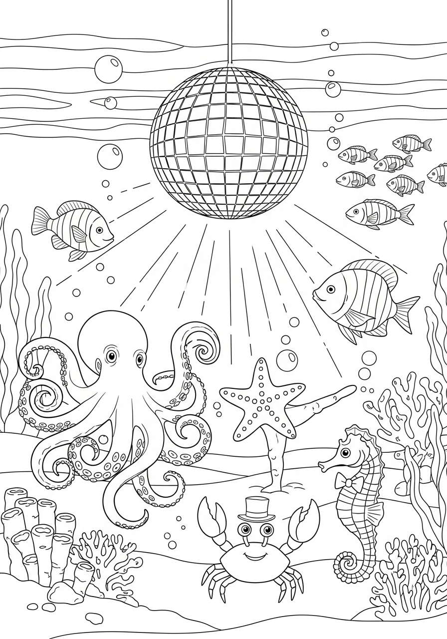 adult coloring pages Disco Ball