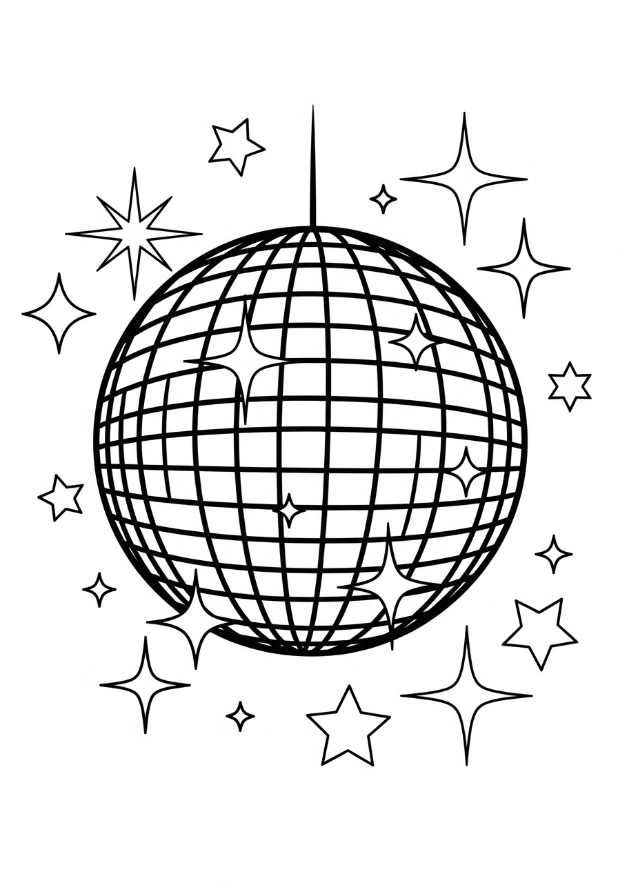Disco Ball ornaments coloring pages