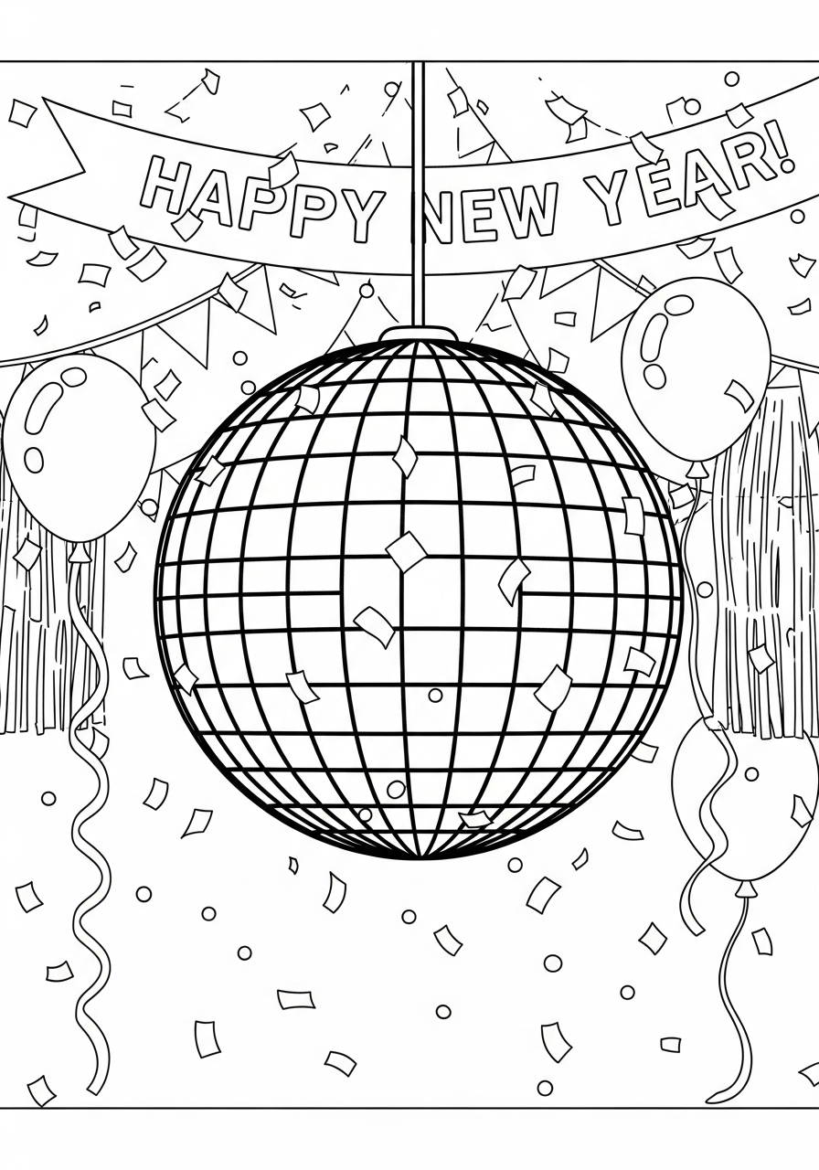 printable Disco Ball coloring pages for adults