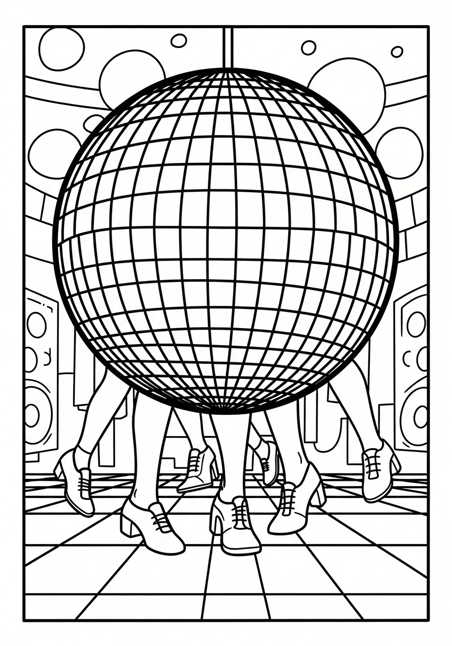 Disco Ball coloring pages to print