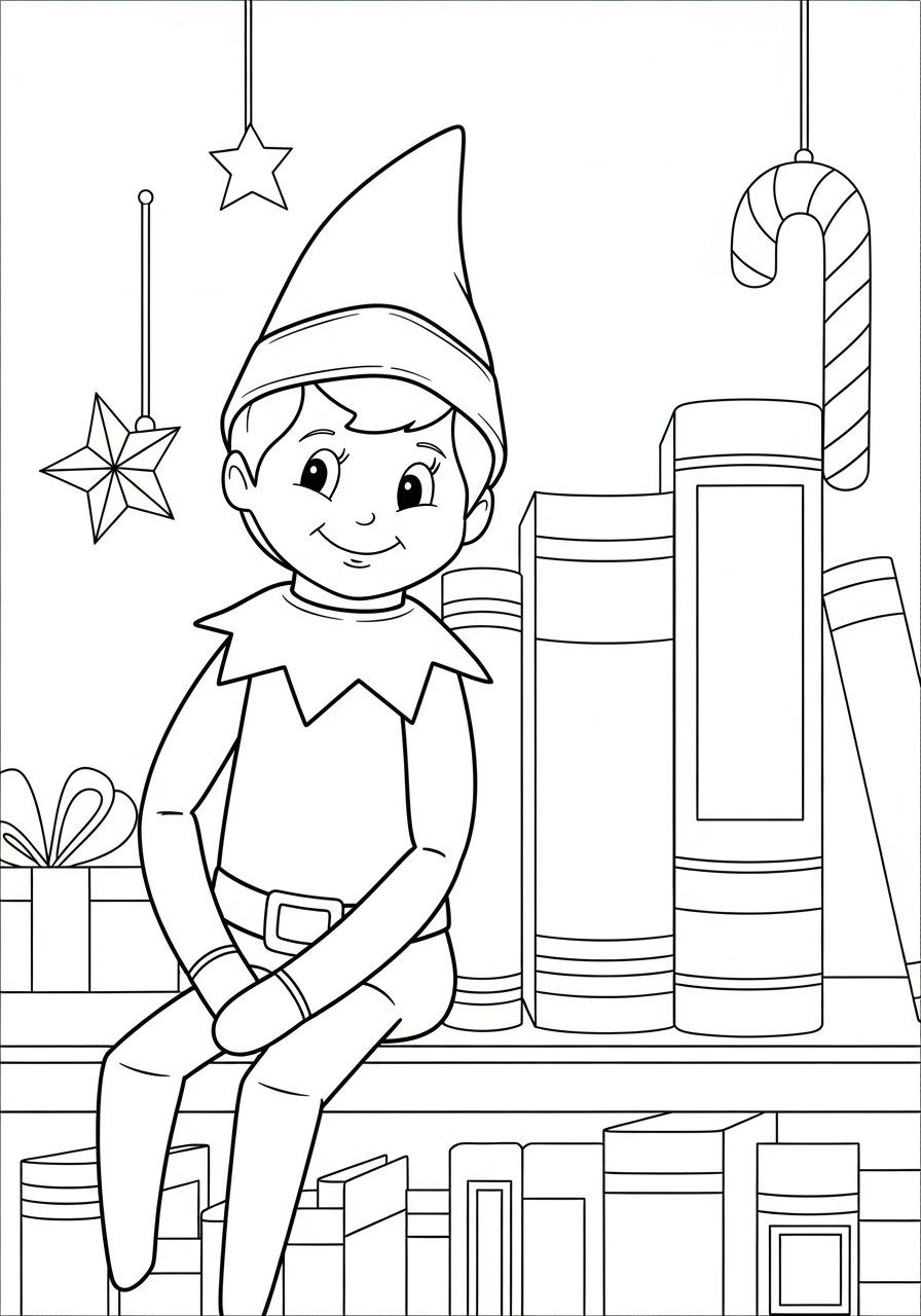Elf on the Shelf coloring pages