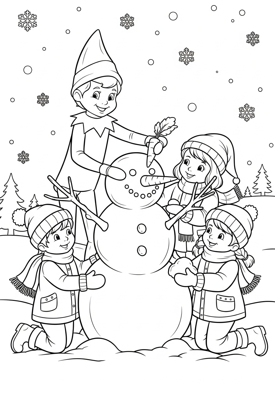 fun Elf on the Shelf coloring pages