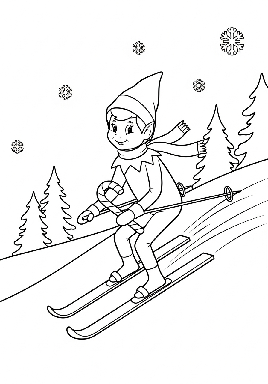 fun Elf on the Shelf coloring pages 1