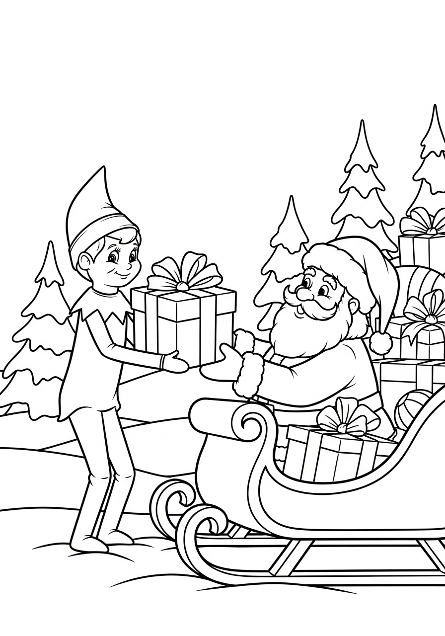 free printable Elf on the Shelf coloring pages for adults