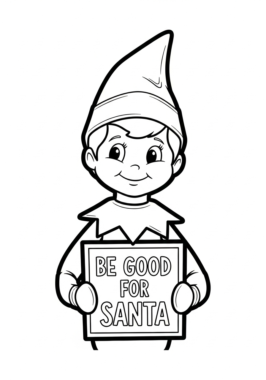 Elf on the Shelf coloring pages for adults pdf