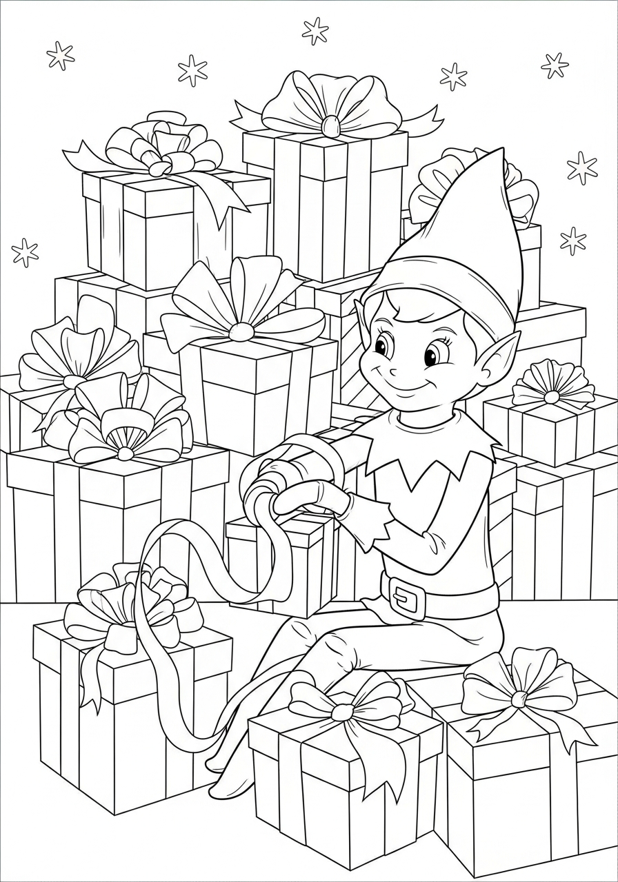 cute coloring pages Elf on the Shelf